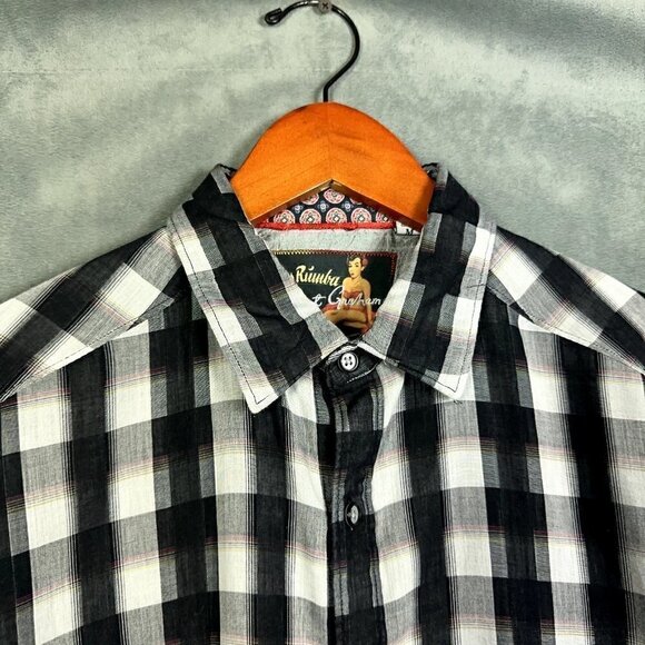 Robert Graham Shirt Men Medium Multicolor Plaid Miss Rumba Classic Fit Flip Cuff - Picture 6 of 11